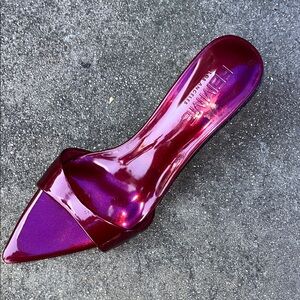 Metallic Purple Pointed Slide Mule